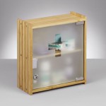 Medizinschrank Hausapotheke aus Bambus Holz und Glas