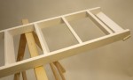 Parallelanlegeleiter 11 Stufen mit Stirnbrett, behandelt mit Wachslasur wei� durchscheinend