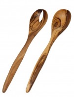 Olivenholz Salatbesteck 2 teilig moderne Form 30 cm