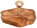 Nu�schale 3 Schalen mit Griff aus Olivenholz 22 cm