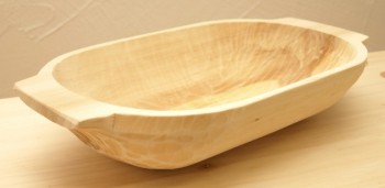 Rustikale Molle, Mulde, Backtrog handgehauen aus Holz 42 x 21 x 10 cm