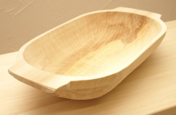 Rustikale Molle, Mulde, Backtrog handgehauen aus Holz 32 x 15 x 7 cm