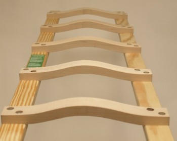 Dachleiter aus Holz ohne oder mit Aluband 12 Sprossen